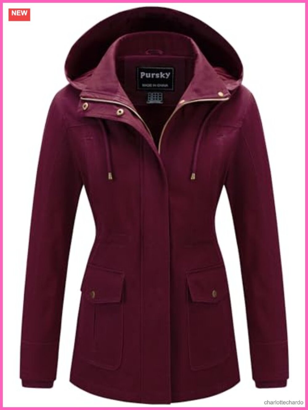 Women's Cotton Anorak Jacket Lightweight Military Safari Utility Coat with